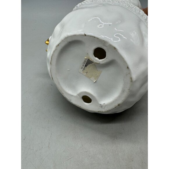 Vintage Traditions Christmas Snowman With Gold Accents & Bow Used READ - Picture 6 of 7